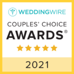 Wedding photography award from WeddingWire Couples' Choice Award in 2021